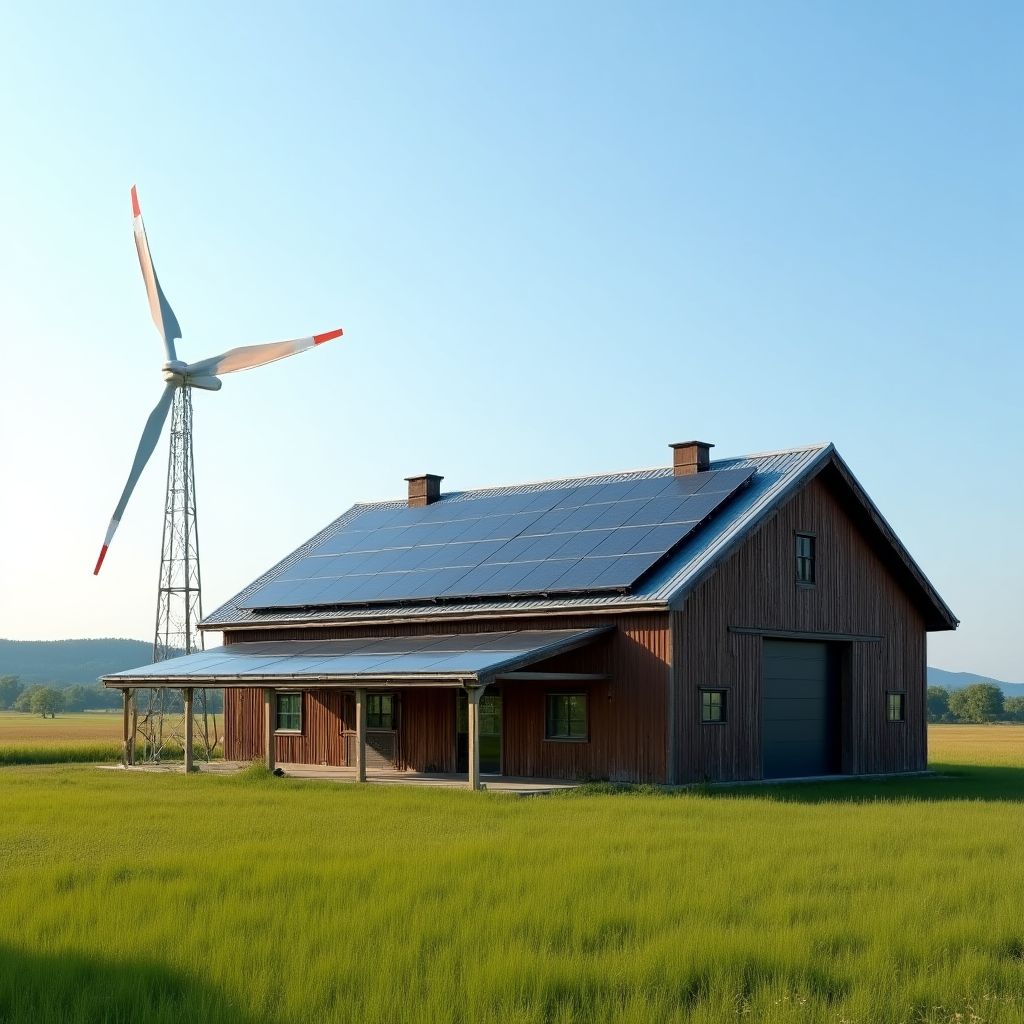 Solar panels on farm buildings